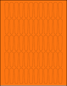 Sheet of 0.5" x 1.9991" Fluorescent Orange labels