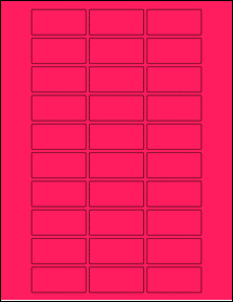 Sheet of 2" x 0.925" Fluorescent Pink labels