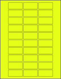 Sheet of 2" x 0.925" Fluorescent Yellow labels
