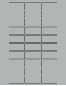 Sheet of 2" x 0.925" True Gray labels