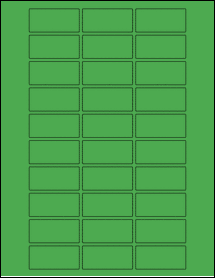 Sheet of 2" x 0.925" True Green labels