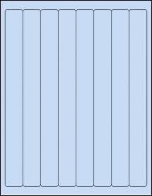 Sheet of 1" x 10" Pastel Blue labels