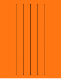 Sheet of 1" x 10" Fluorescent Orange labels