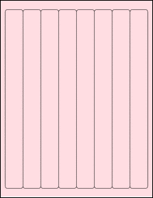 Sheet of 1" x 10" Pastel Pink labels