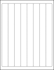 Sheet of 1" x 10" Standard White Matte labels