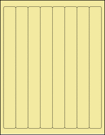 Sheet of 1" x 10" Pastel Yellow labels