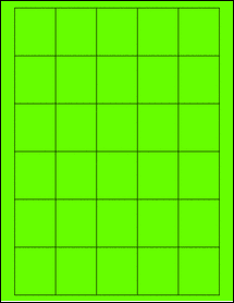 Sheet of 1.5" x 1.75" Fluorescent Green labels