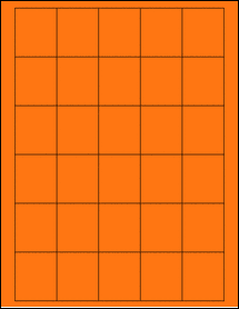 Sheet of 1.5" x 1.75" Fluorescent Orange labels