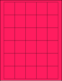 Sheet of 1.5" x 1.75" Fluorescent Pink labels