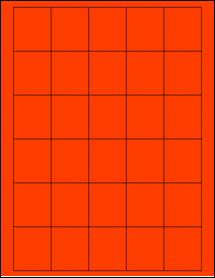 Sheet of 1.5" x 1.75" Fluorescent Red labels