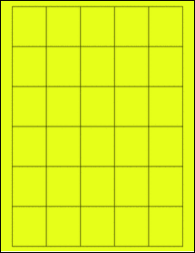 Sheet of 1.5" x 1.75" Fluorescent Yellow labels