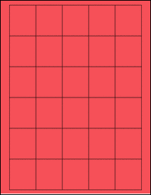 Sheet of 1.5" x 1.75" True Red labels