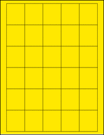 Sheet of 1.5" x 1.75" True Yellow labels