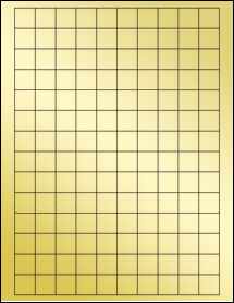 Sheet of 0.75" x 0.75" Square Gold Foil Inkjet labels