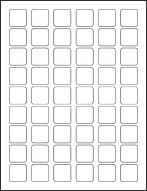 Sheet of 1" x 1" Blockout labels