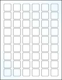 Sheet of 1" x 1" Clear Gloss Inkjet labels