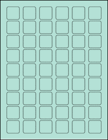 Sheet of 1" x 1" Pastel Green labels