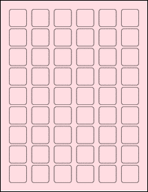 Sheet of 1" x 1" Pastel Pink labels