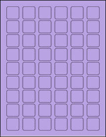 Sheet of 1" x 1" True Purple labels