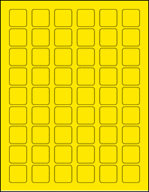 Sheet of 1" x 1" True Yellow labels