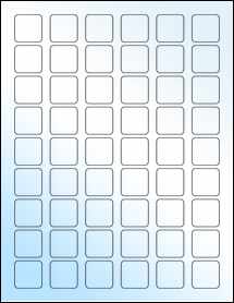 Sheet of 1" x 1" White Gloss Inkjet labels