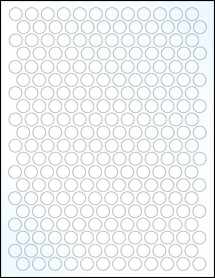 Sheet of 0.515" Circle Clear Gloss Inkjet labels