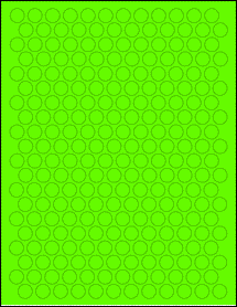 Sheet of 0.515" Circle Fluorescent Green labels