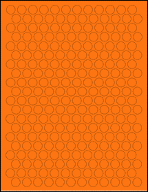 Sheet of 0.515" Circle Fluorescent Orange labels