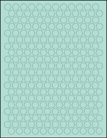Sheet of 0.515" Circle Pastel Green labels