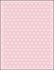 Sheet of 0.515" Circle Pastel Pink labels