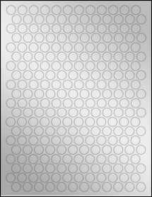 Sheet of 0.515" Circle Silver Foil Inkjet labels