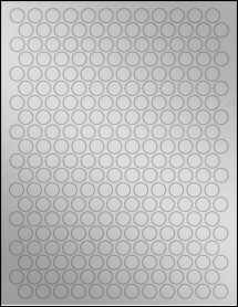 Sheet of 0.515" Circle Weatherproof Silver Polyester Laser labels
