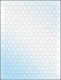 Sheet of 0.515" Circle White Gloss Inkjet labels