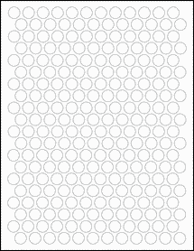 Sheet of 0.515" Circle Weatherproof Gloss Inkjet labels