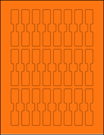 Sheet of 0.625" x 3" Fluorescent Orange labels