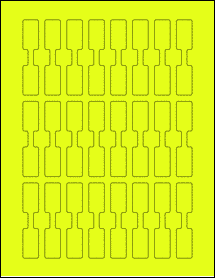 Sheet of 0.625" x 3" Fluorescent Yellow labels