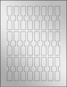 Sheet of 0.625" x 3" Silver Foil Laser labels