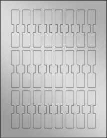 Sheet of 0.625" x 3" Weatherproof Silver Polyester Laser labels