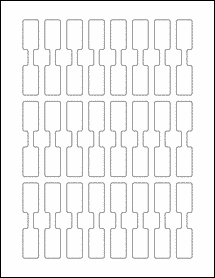 Sheet of 0.625" x 3" Removable White Matte labels