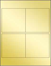 Sheet of 4" x 4" Square Gold Foil Inkjet labels