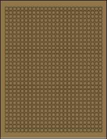 Sheet of 0.25" x 0.25" Brown Kraft labels