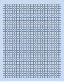 Sheet of 0.25" x 0.25" Pastel Blue labels