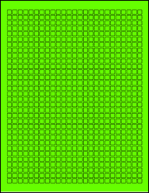 Sheet of 0.25" x 0.25" Fluorescent Green labels