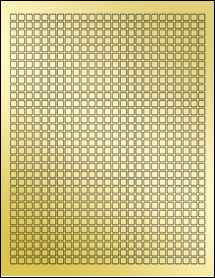 Sheet of 0.25" x 0.25" Gold Foil Laser labels