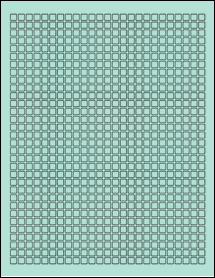 Sheet of 0.25" x 0.25" Pastel Green labels
