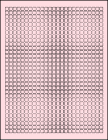 Sheet of 0.25" x 0.25" Pastel Pink labels