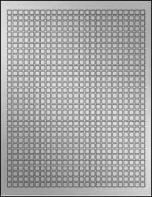 Sheet of 0.25" x 0.25" Weatherproof Silver Polyester Laser labels