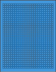 Sheet of 0.25" x 0.25" True Blue labels
