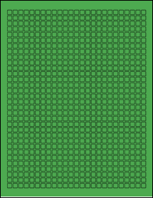 Sheet of 0.25" x 0.25" True Green labels