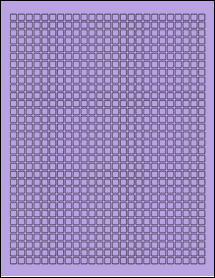 Sheet of 0.25" x 0.25" True Purple labels